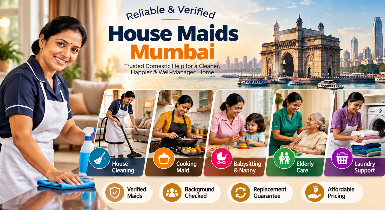 Read more about the article House Maids Mumbai | Trusted Maid, Nanny & Cook Services